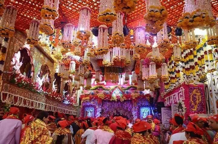 Sacred fire ceremony with devotees